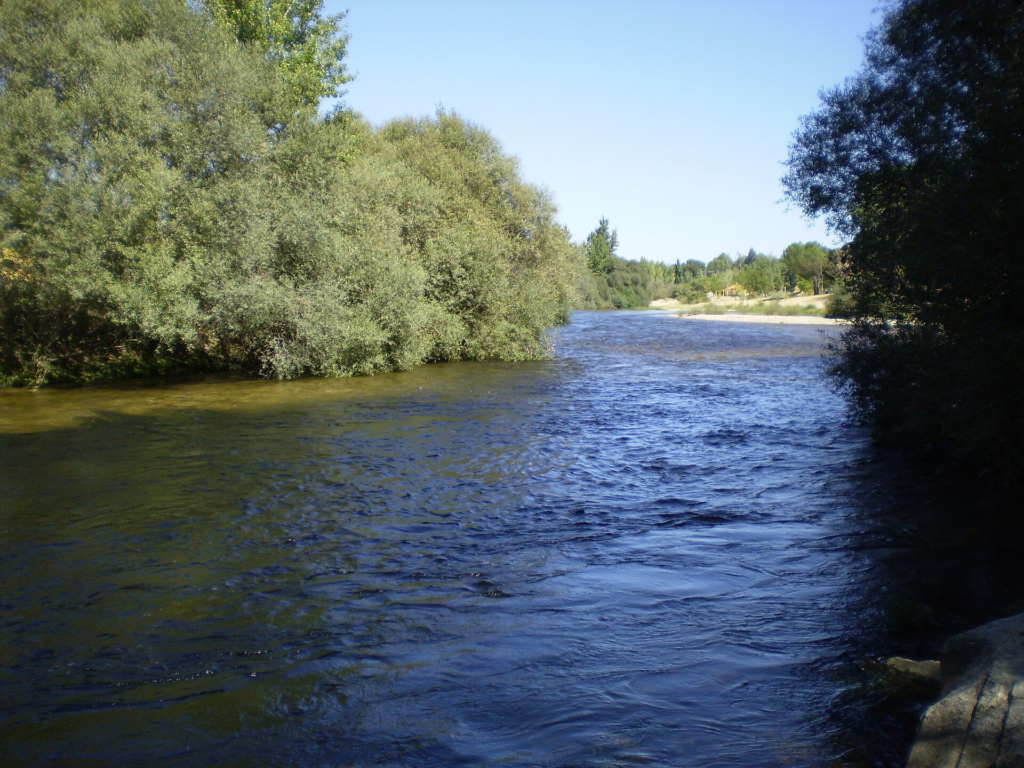 En la foto se ve el rio alberche un entorno natural unico